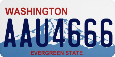 WA license plate AAU4666