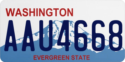 WA license plate AAU4668