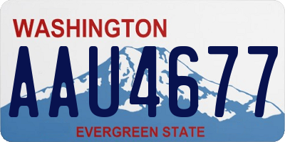 WA license plate AAU4677