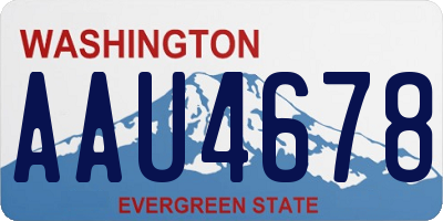 WA license plate AAU4678