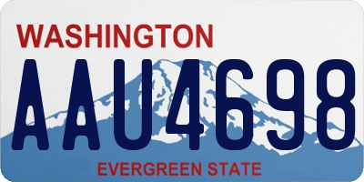 WA license plate AAU4698