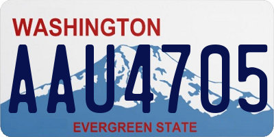 WA license plate AAU4705