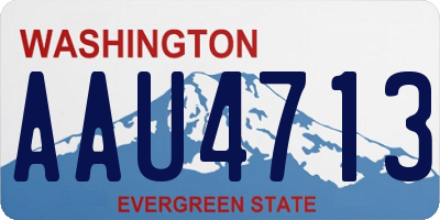 WA license plate AAU4713