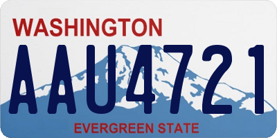 WA license plate AAU4721