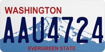 WA license plate AAU4724