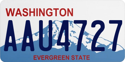 WA license plate AAU4727