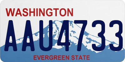 WA license plate AAU4733