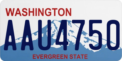 WA license plate AAU4750