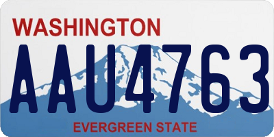 WA license plate AAU4763