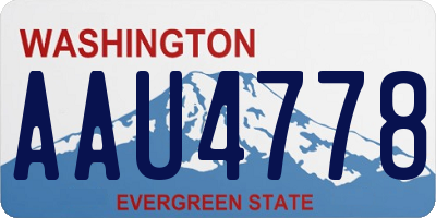 WA license plate AAU4778
