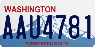 WA license plate AAU4781