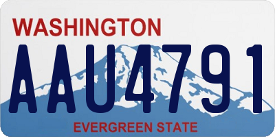 WA license plate AAU4791