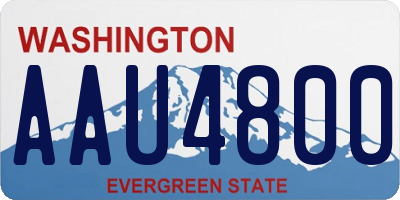 WA license plate AAU4800