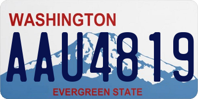 WA license plate AAU4819