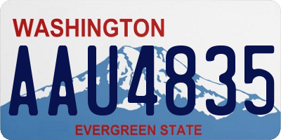 WA license plate AAU4835