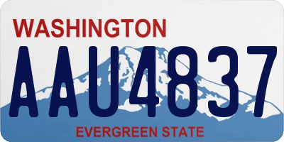 WA license plate AAU4837
