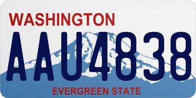 WA license plate AAU4838