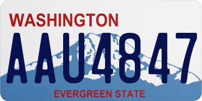 WA license plate AAU4847