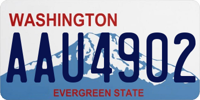 WA license plate AAU4902
