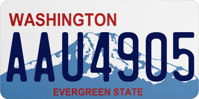 WA license plate AAU4905