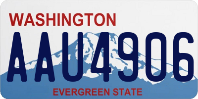 WA license plate AAU4906