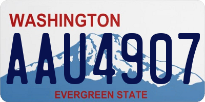 WA license plate AAU4907