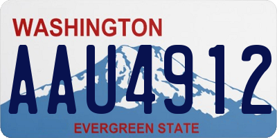 WA license plate AAU4912