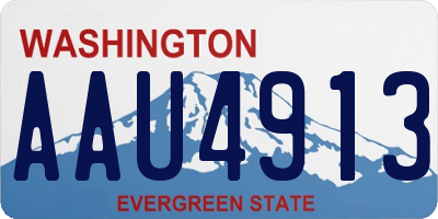 WA license plate AAU4913