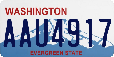 WA license plate AAU4917