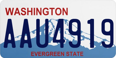 WA license plate AAU4919