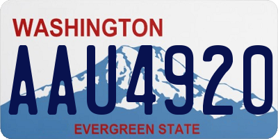 WA license plate AAU4920