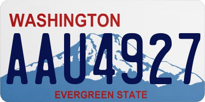 WA license plate AAU4927