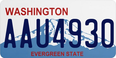 WA license plate AAU4930