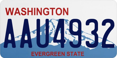 WA license plate AAU4932