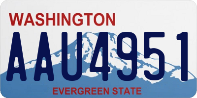 WA license plate AAU4951