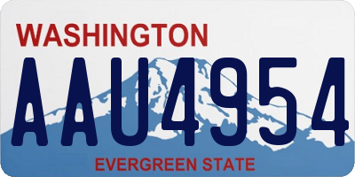 WA license plate AAU4954