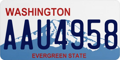 WA license plate AAU4958