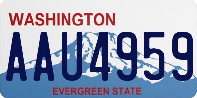 WA license plate AAU4959