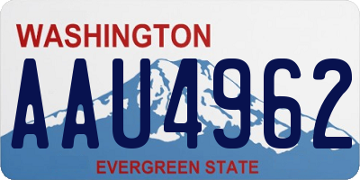 WA license plate AAU4962