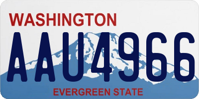 WA license plate AAU4966