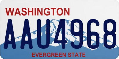 WA license plate AAU4968