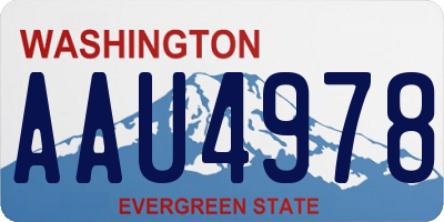 WA license plate AAU4978