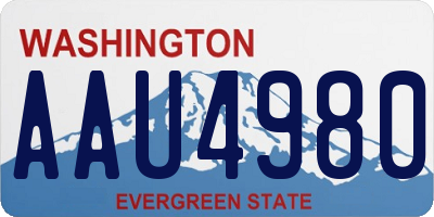 WA license plate AAU4980