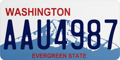 WA license plate AAU4987
