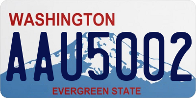 WA license plate AAU5002