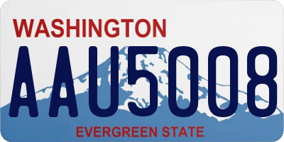 WA license plate AAU5008