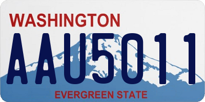 WA license plate AAU5011