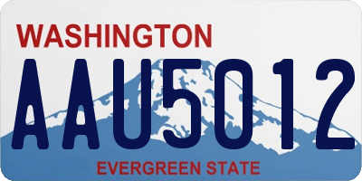 WA license plate AAU5012