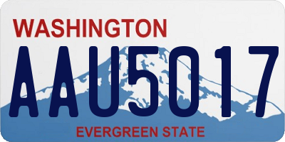 WA license plate AAU5017