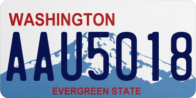WA license plate AAU5018